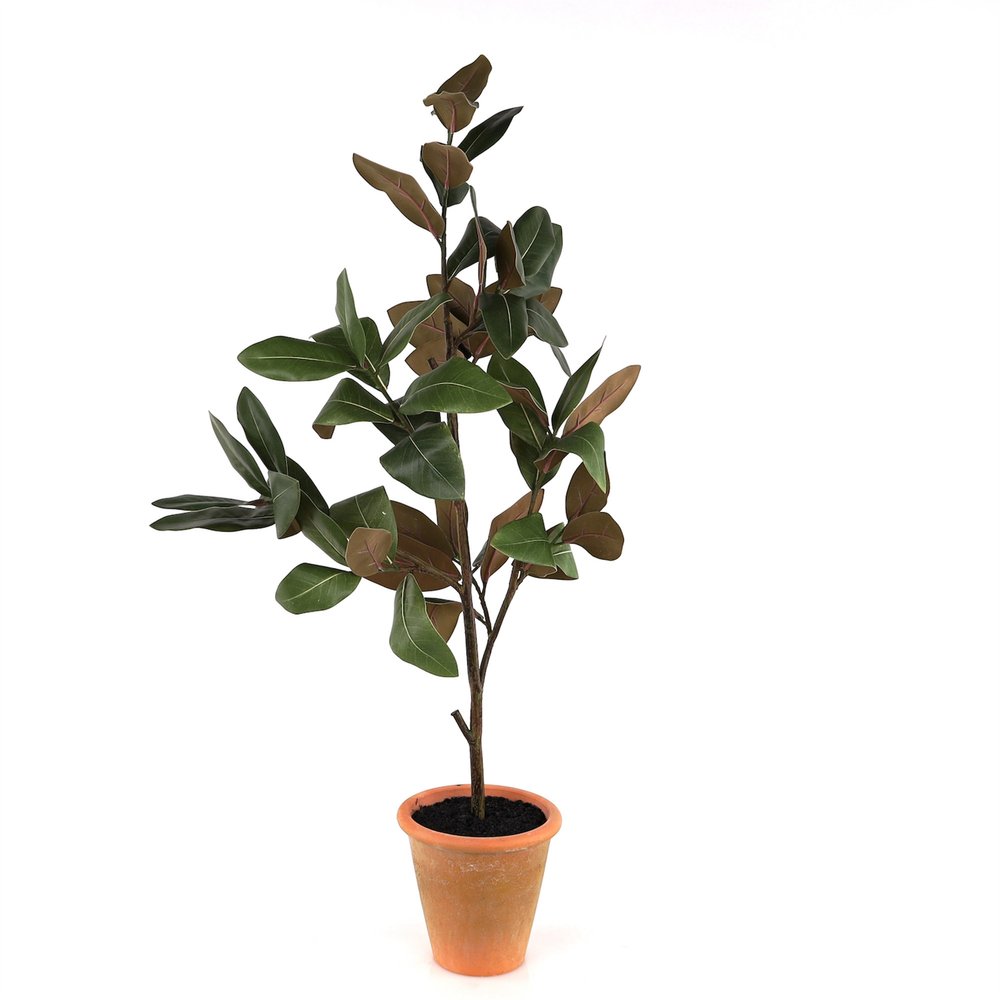 17" Green Artificial In Round Terra Cotta Terracotta Pot