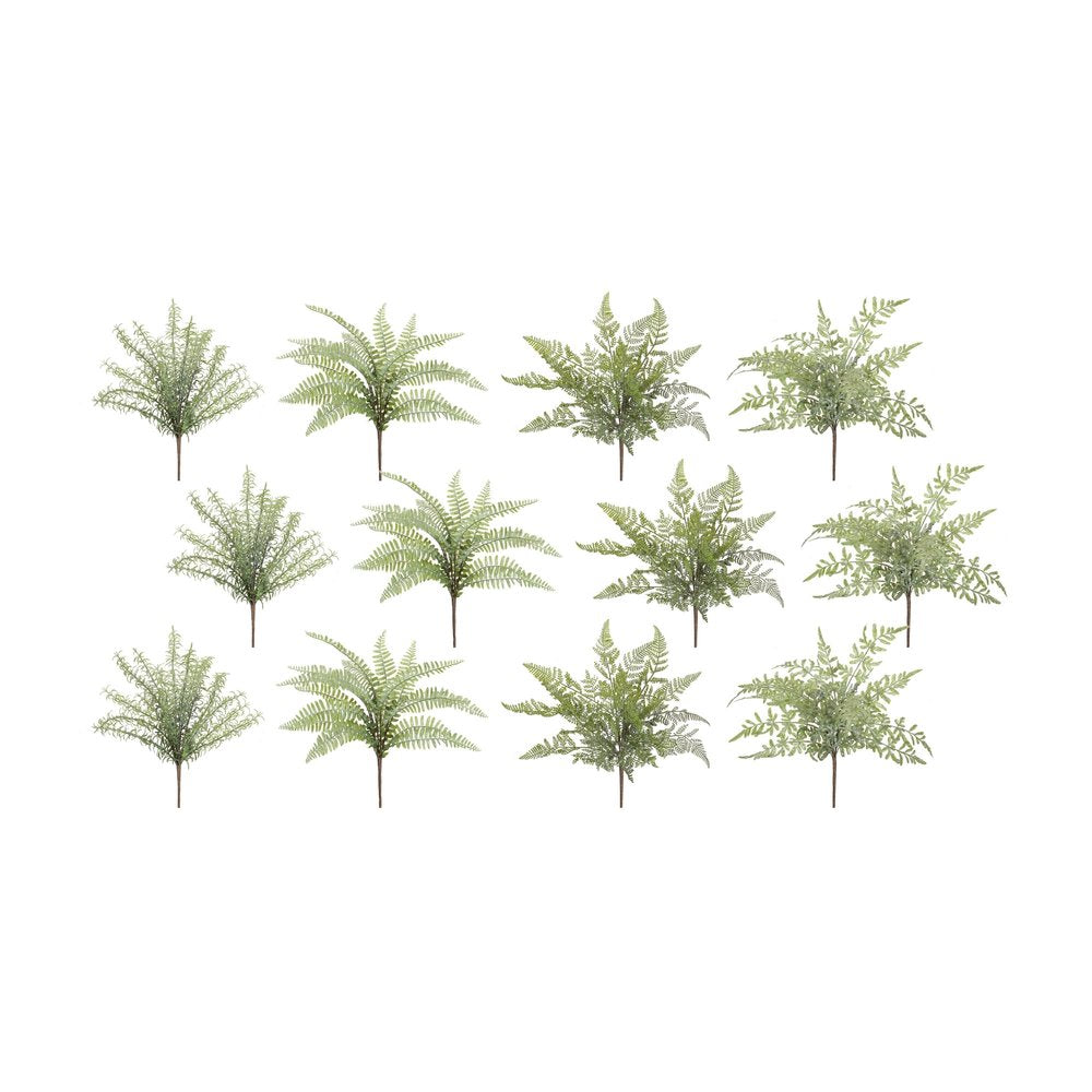 12 16" Green Fern Artificial Plant in a No