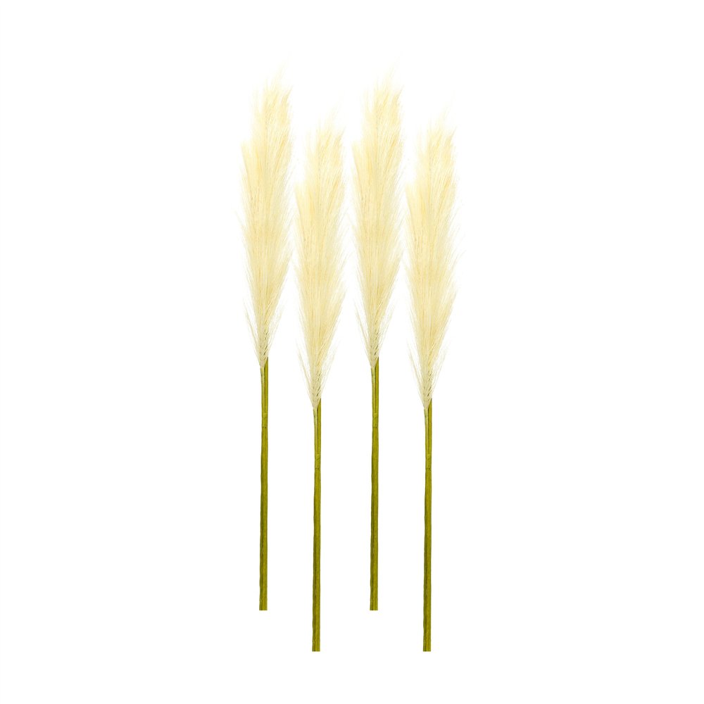 Set of Four 1" Beige Artificial Pampas