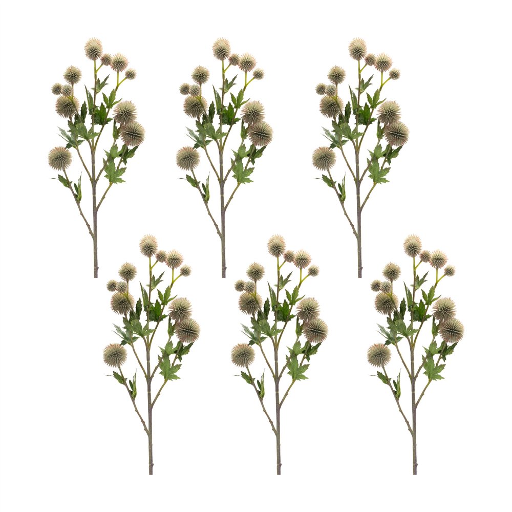 Set of Six 3" Green Artificial