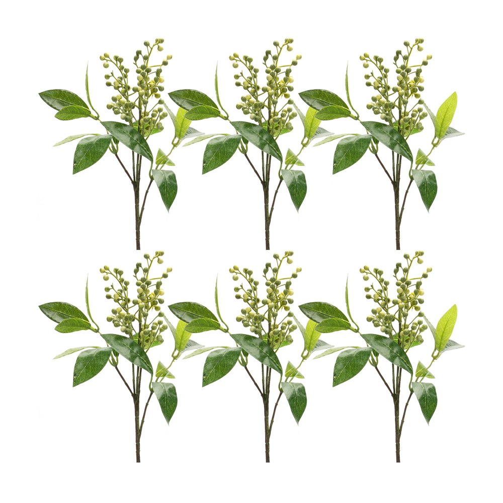 Set of Six 6" Green Artificial