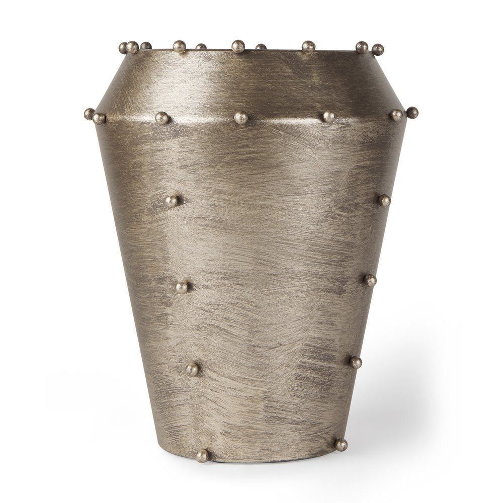 12" Silver Metal Table Vase