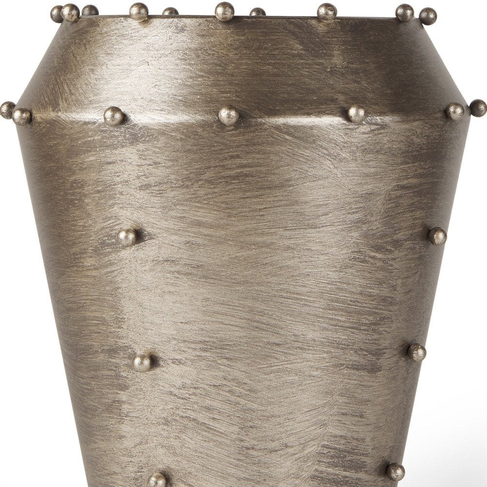 12" Silver Metal Table Vase