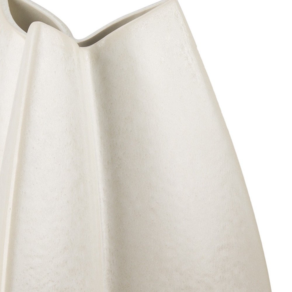 16" Beige And Cream Color Block Ceramic Table Vase