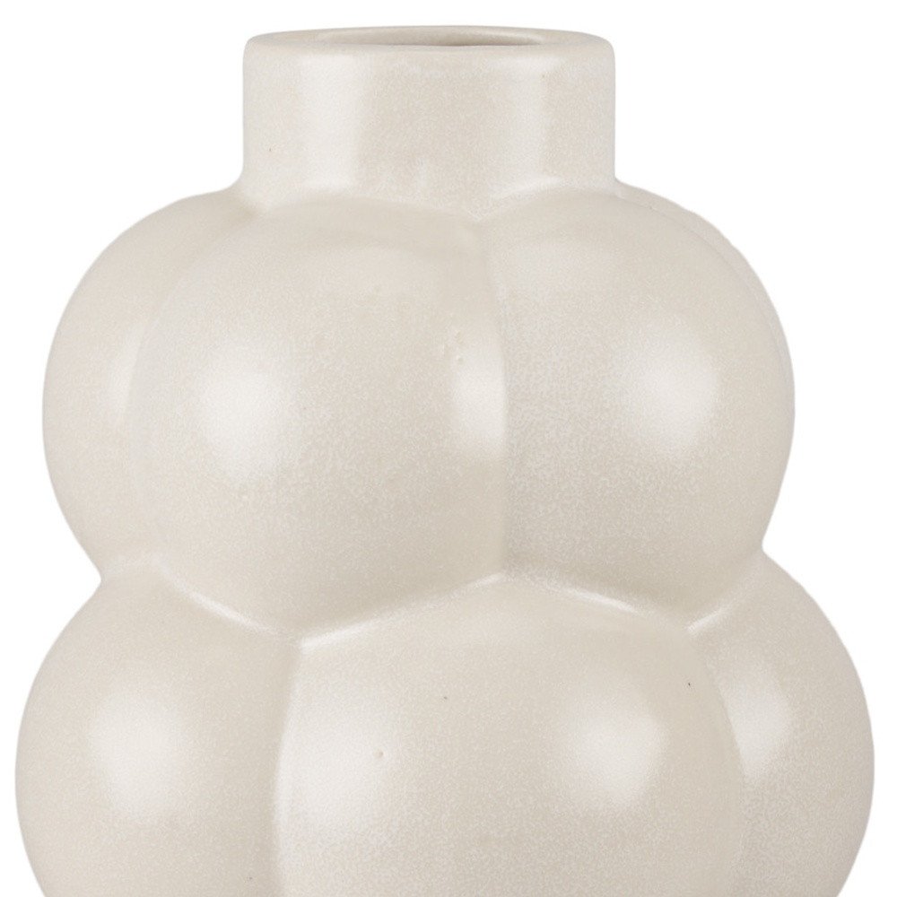 14" Cream Ceramic Table Vase