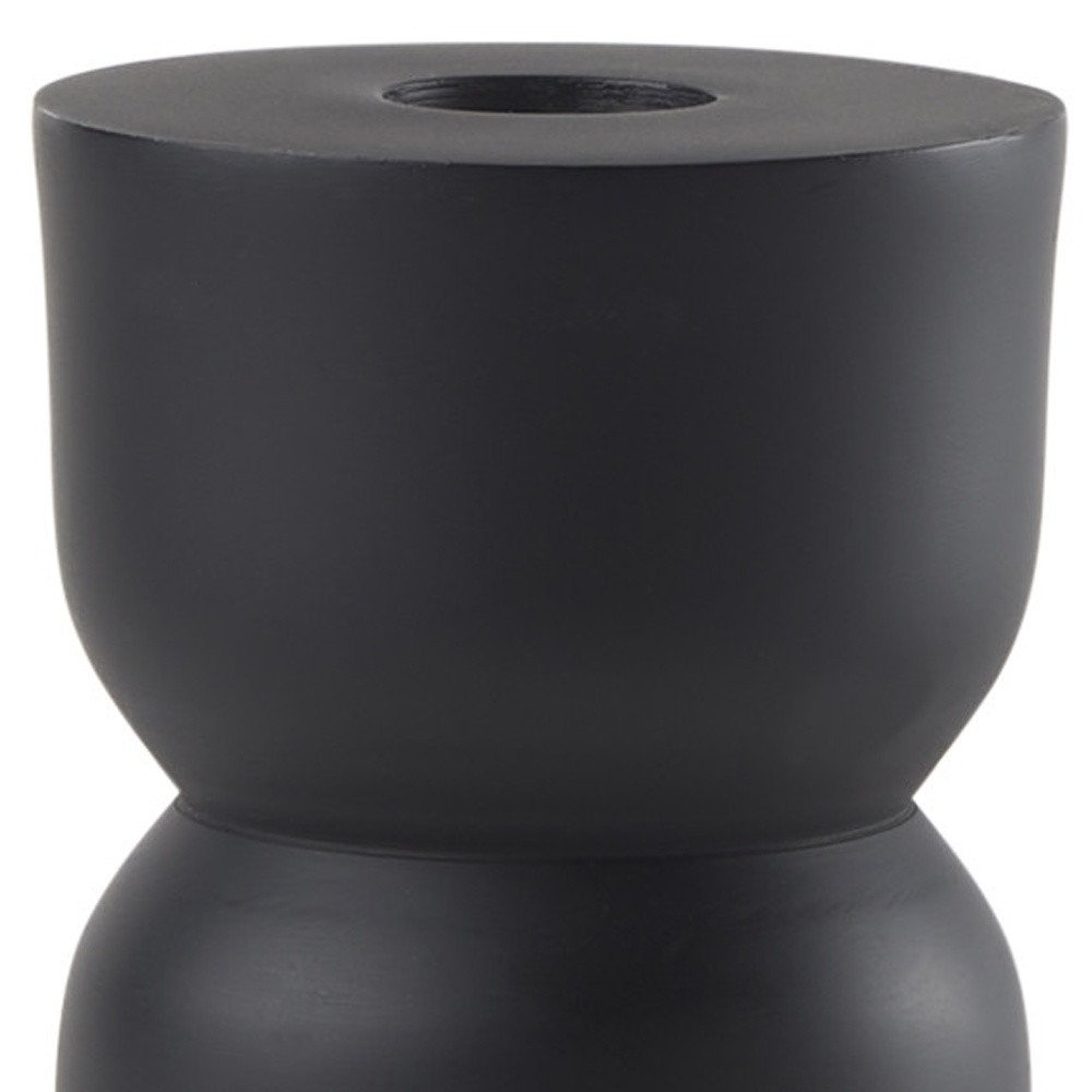 8" Black Metal Tabletop Taper Candle Holder