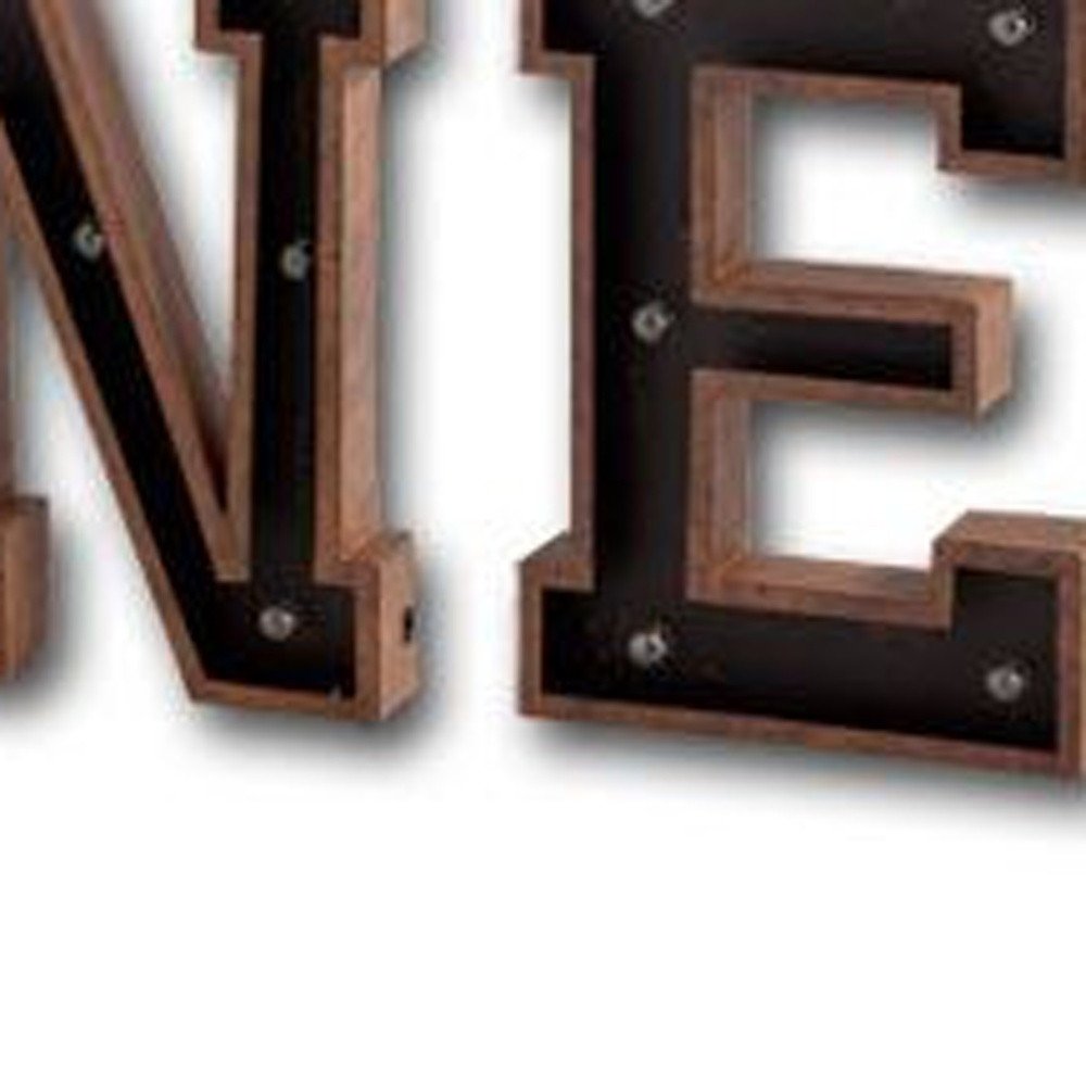 Archera "New York" 110" X 20" Black And Brown New York Metal Wall Decor
