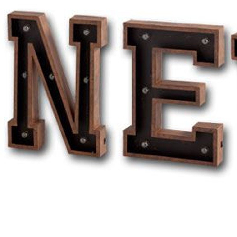 Archera "New York" 110" X 20" Black And Brown New York Metal Wall Decor