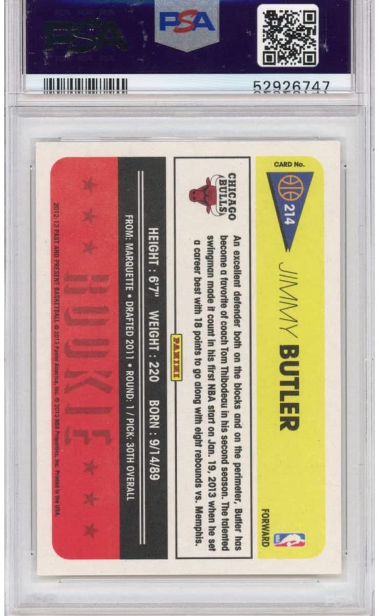Graded 2012-13 Panini Past & Present Jimmy Butler #214 Rookie RC Basketball Card PSA 10 Gem Mint