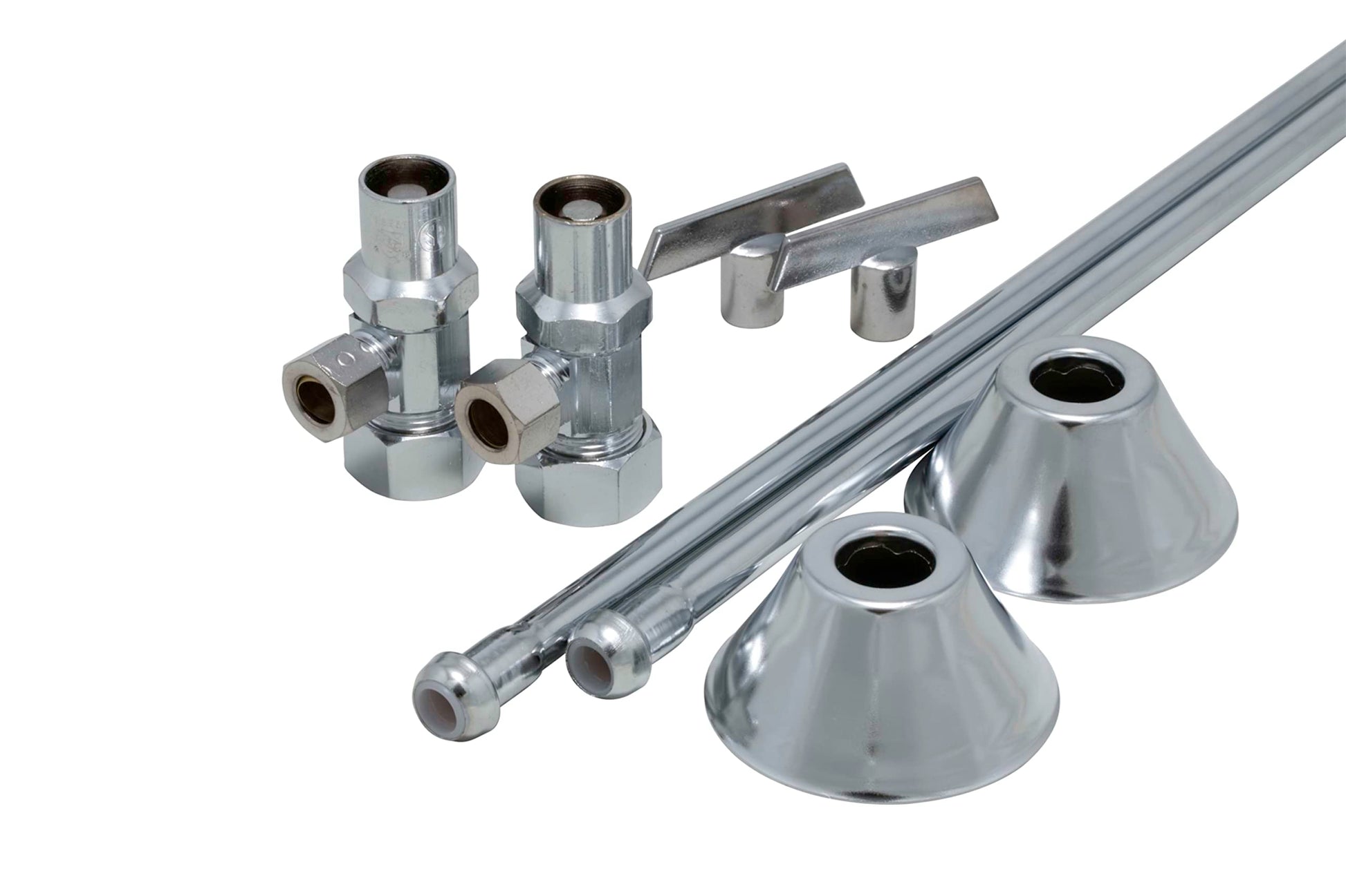 PROFLO PFXCAC32CLKL12 5/8" x 3/8" Lavatory Supply Kit - Risers, Flanges, Keys
