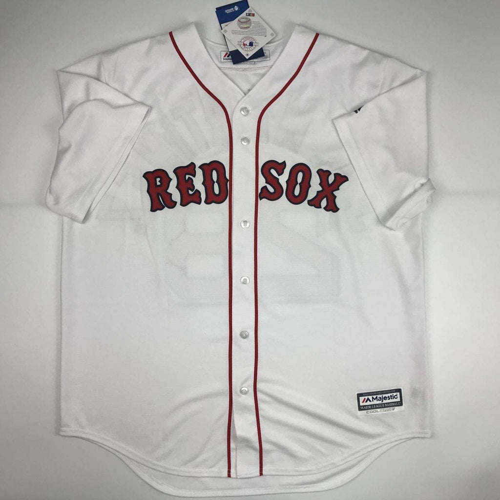 Autographed/Signed JD J.D. Martinez Boston White Baseball Jersey Steiner Sports COA