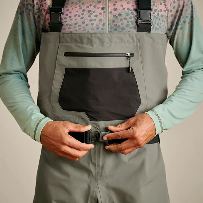 Orvis Clearwater Chest Waders for Men - Waterproof Fly Fishing Waders with Neoprene Booties External Storage Pocket Stone - X-Large Short