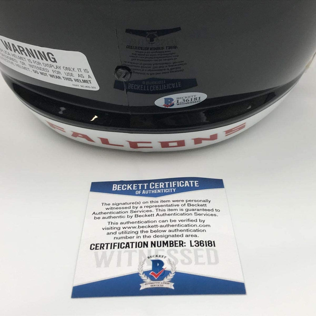 Autographed/Signed Roddy White Atlanta Falcons Full Size FS F/S Replica Football Helmet Beckett BAS COA