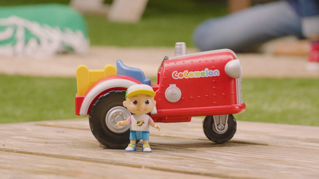 Cocomelon Official Musical Tractor w/Sounds & 3-inch JJ Figurine, Macdonald Song