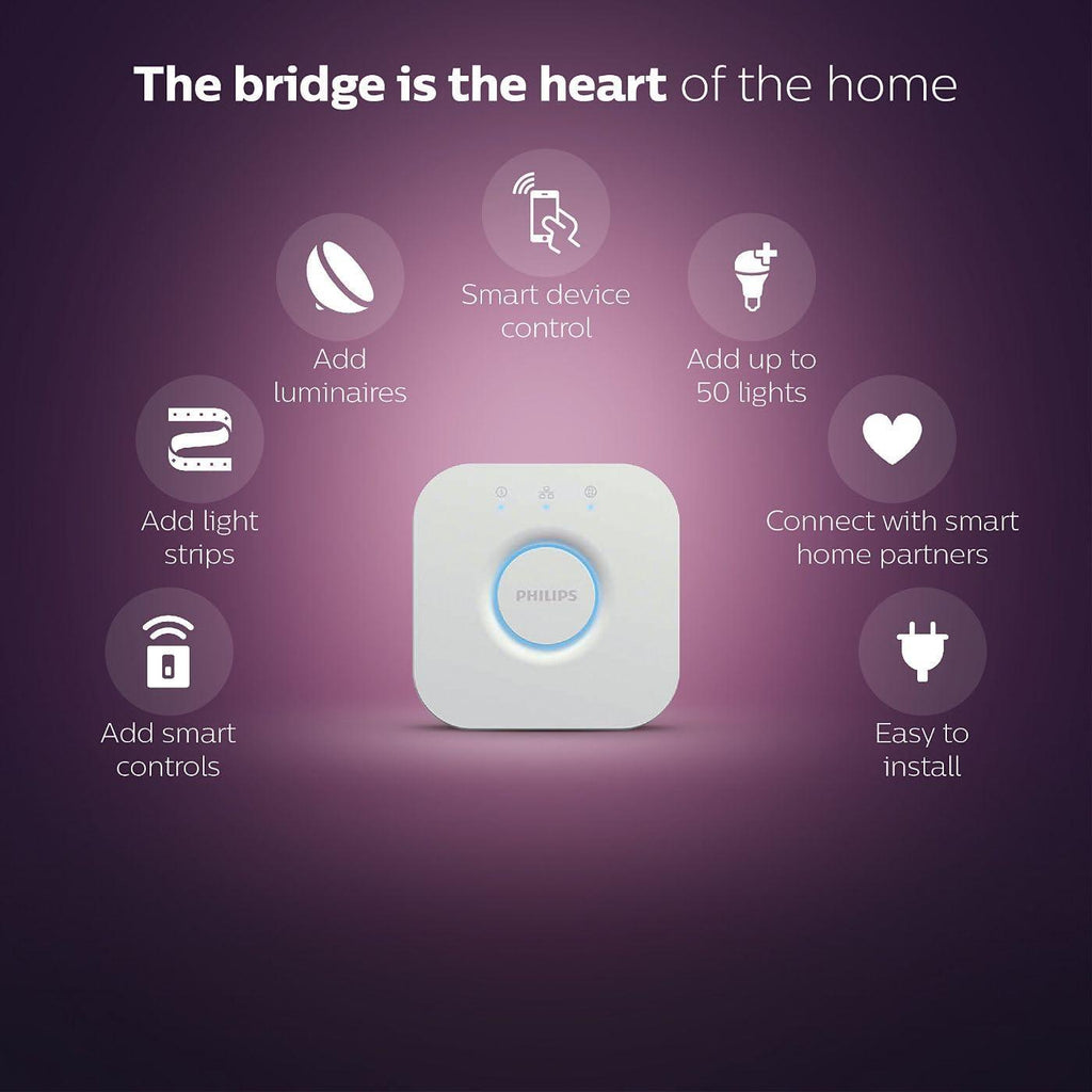 NEW Philips Hue Starter Kit: (3) E26 LED Smart Bulbs (75W) + Smart Button - Adjustable Color and Brightness, Voice Control, Easy Setup