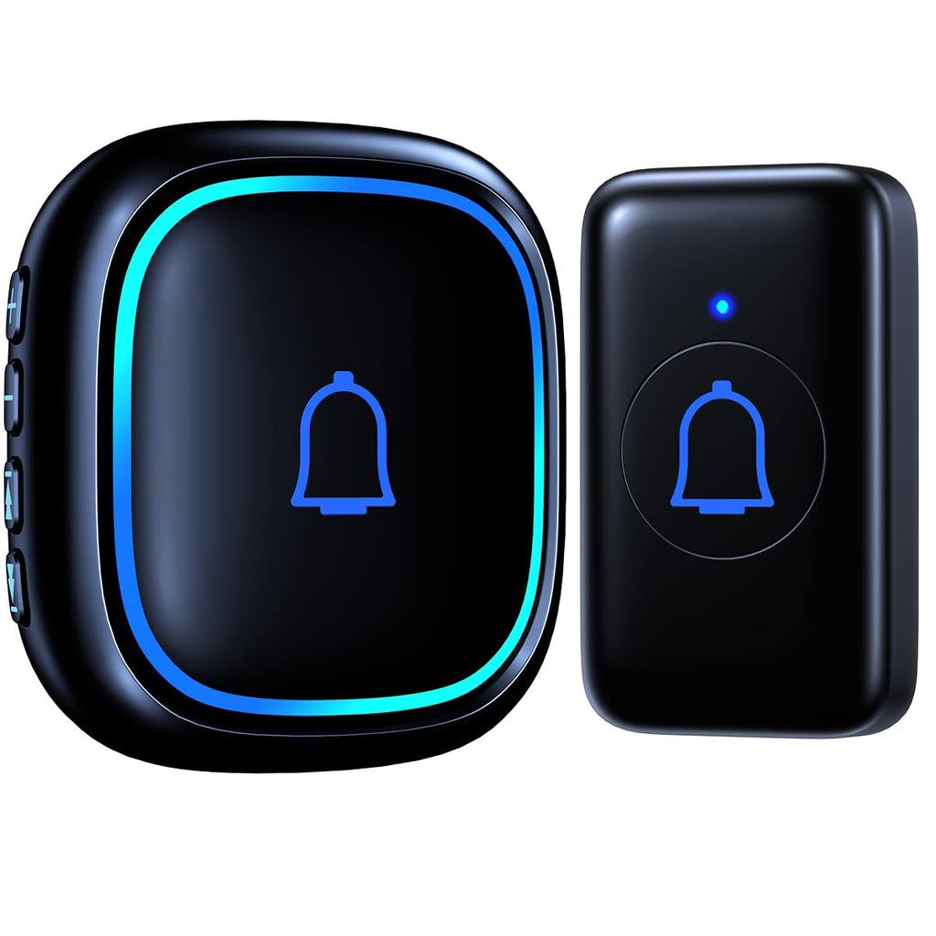 Doorbell Wireless IP66 Waterproof 115dB with 56 Chimes 1000ft Range 7 Levels Vol