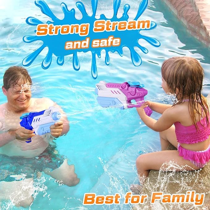 4 Pack Water Soakers for Kids Adults - Super Squirt Water Toy Long Range Water Shooter