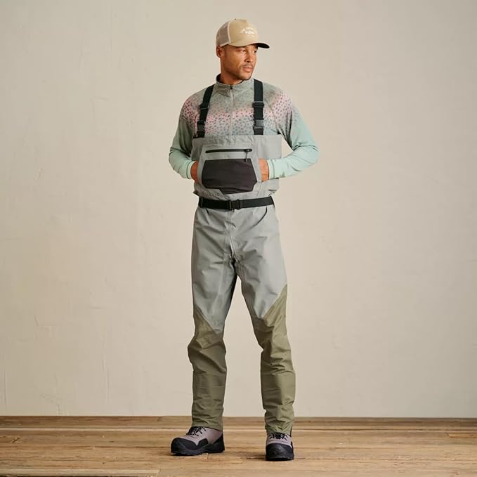 Orvis Clearwater Chest Waders for Men - Waterproof Fly Fishing Waders with Neoprene Booties External Storage Pocket Stone - X-Large Short