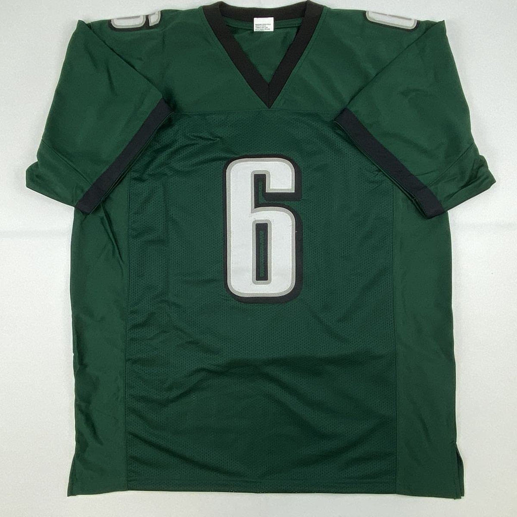 Autographed/Signed Devonta Smith Philadelphia Green Football Jersey Beckett BAS COA