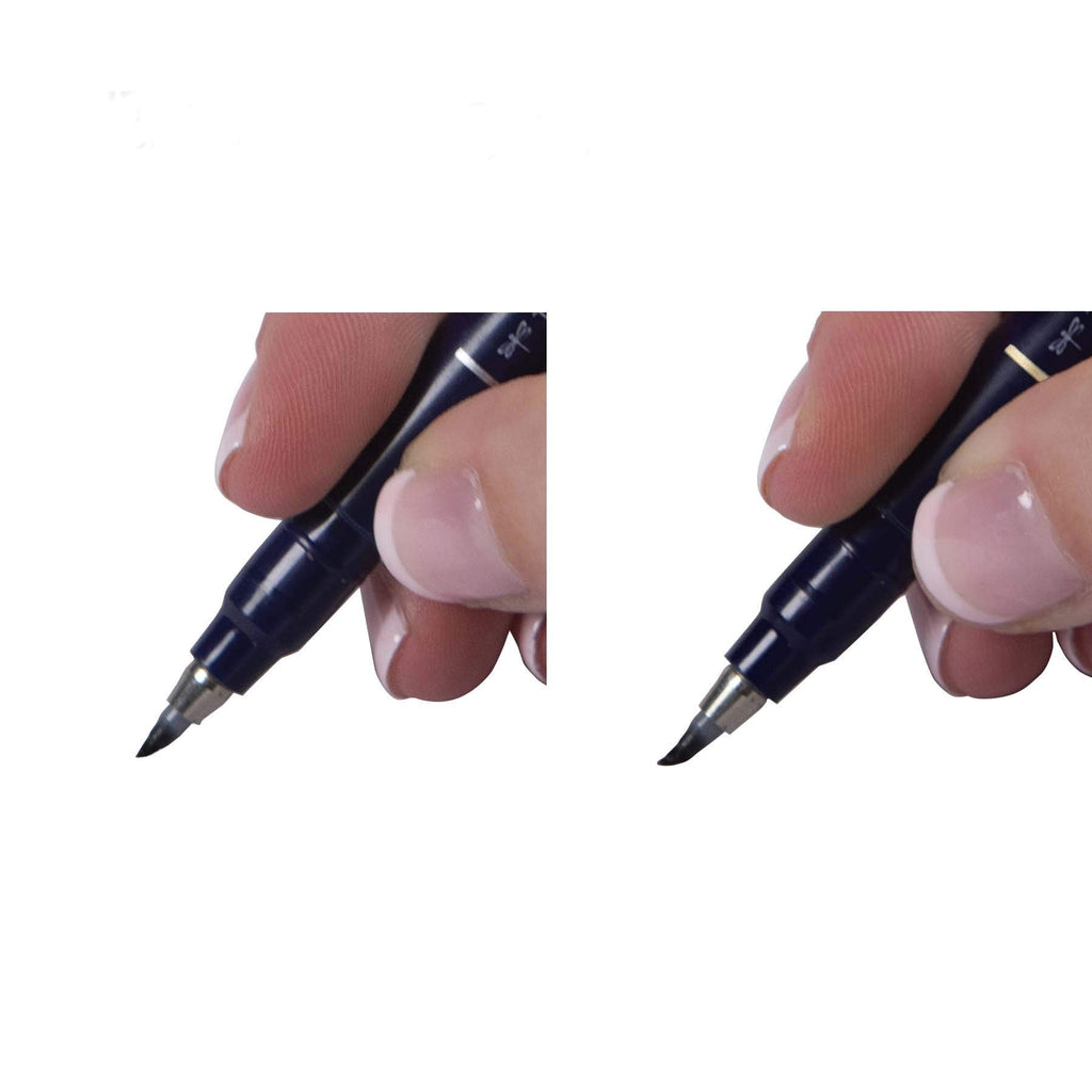 Tombow 62038 Fudenosuke Brush Pen, 2-Pack, Soft & Hard Tip for Calligraphy & Art