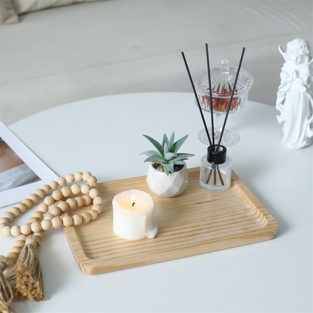 12" Natural Solid Wood Handmade Vanity Tray