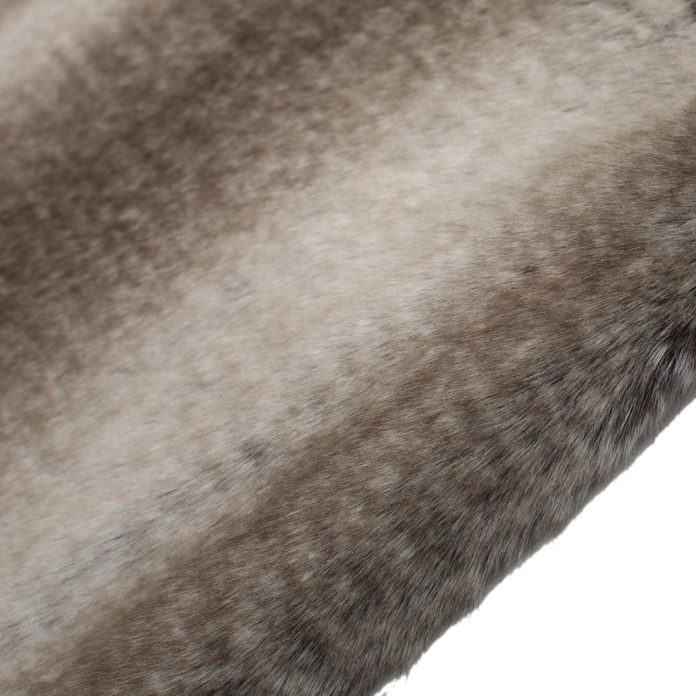 50" X 60" Brown Faux Fur Woven Plush Throw Blanket