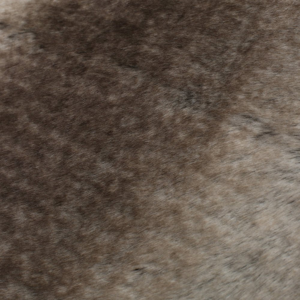 50" X 60" Brown Faux Fur Woven Plush Throw Blanket