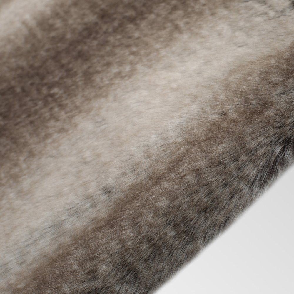 50" X 60" Brown Faux Fur Woven Plush Throw Blanket
