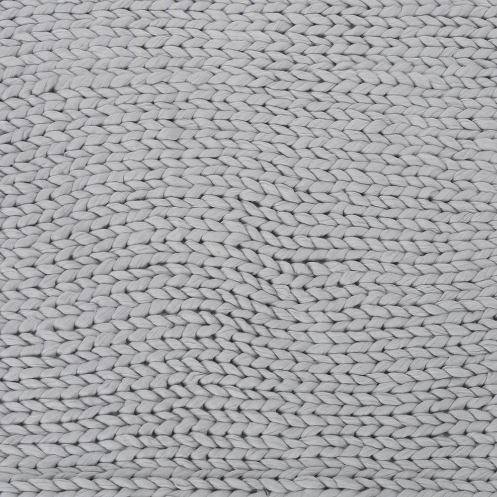 50" X 60" Light Gray Wool Acrylic Blend Knitted Plush Throw Blanket