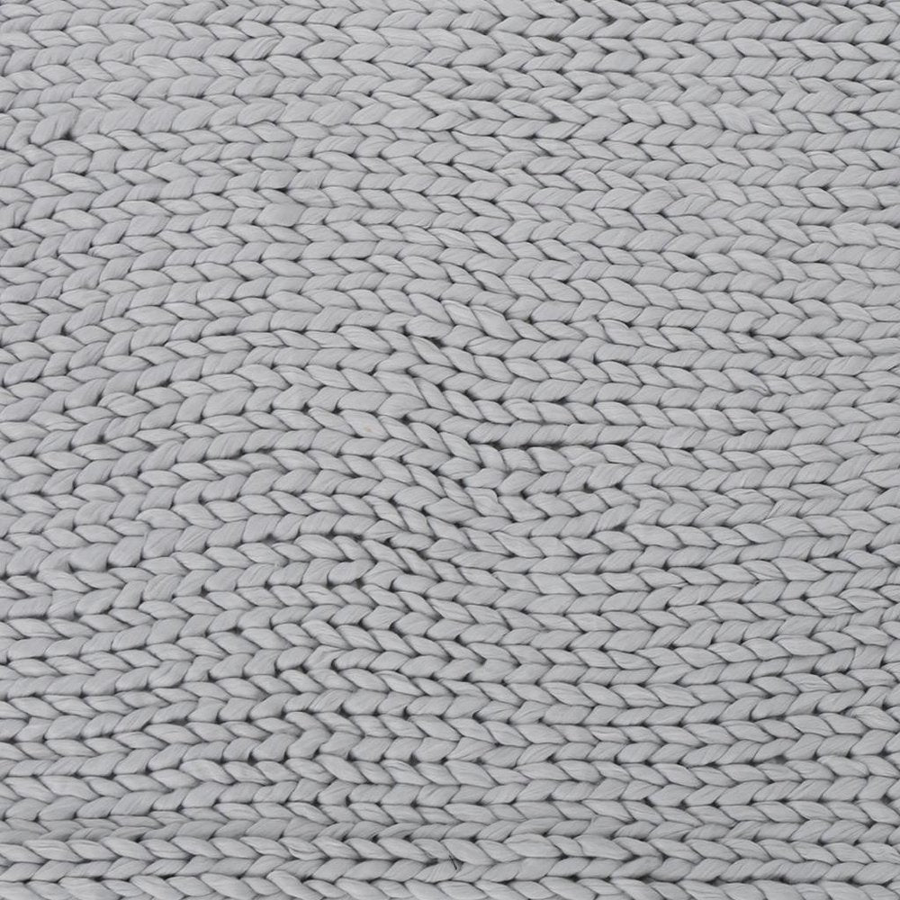 50" X 60" Light Gray Wool Acrylic Blend Knitted Plush Throw Blanket
