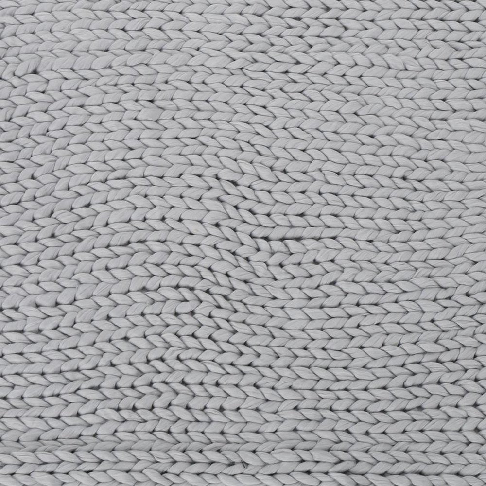 50" X 60" Light Gray Wool Acrylic Blend Knitted Plush Throw Blanket