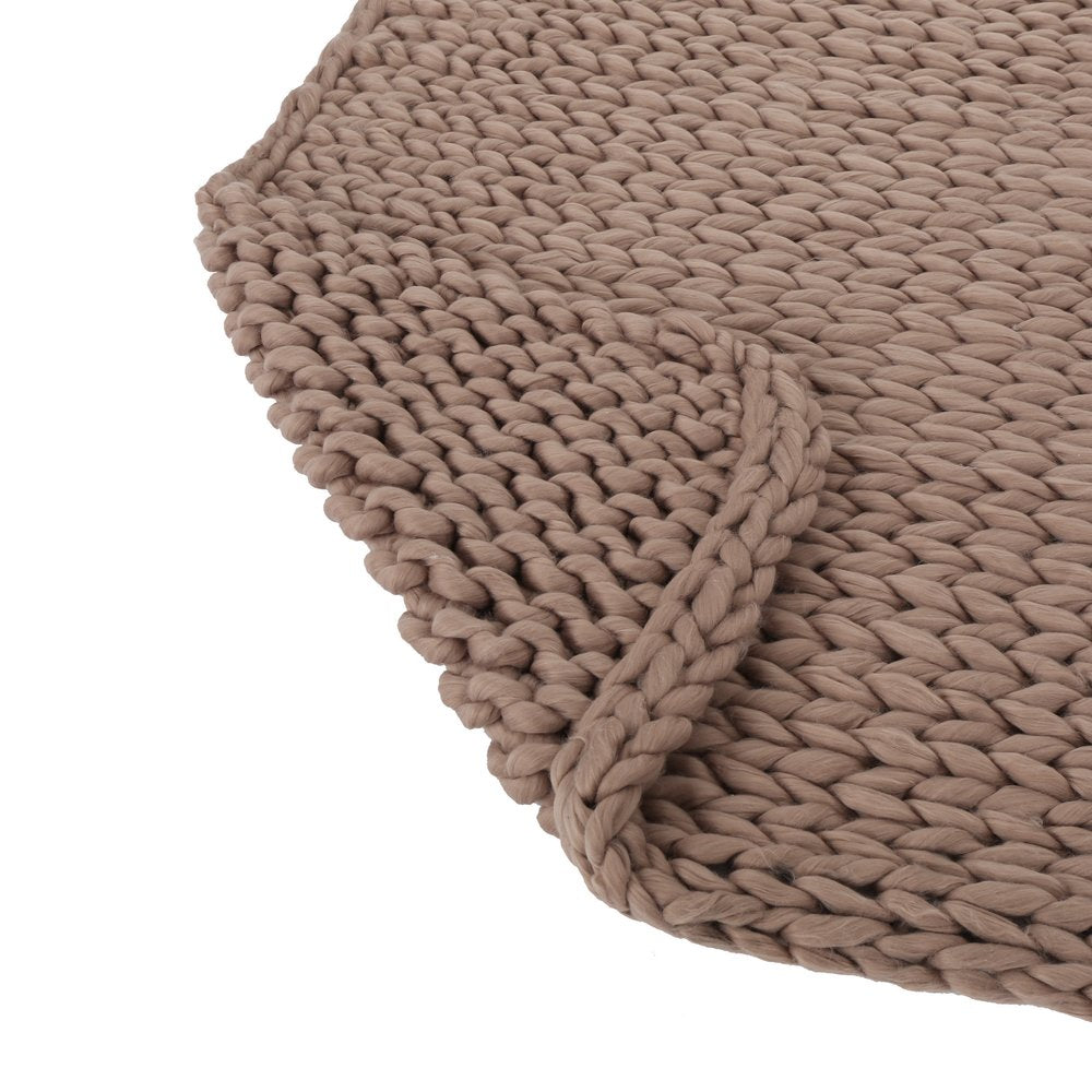 50" X 60" Brown Wool Acrylic Blend Knitted Plush Throw Blanket