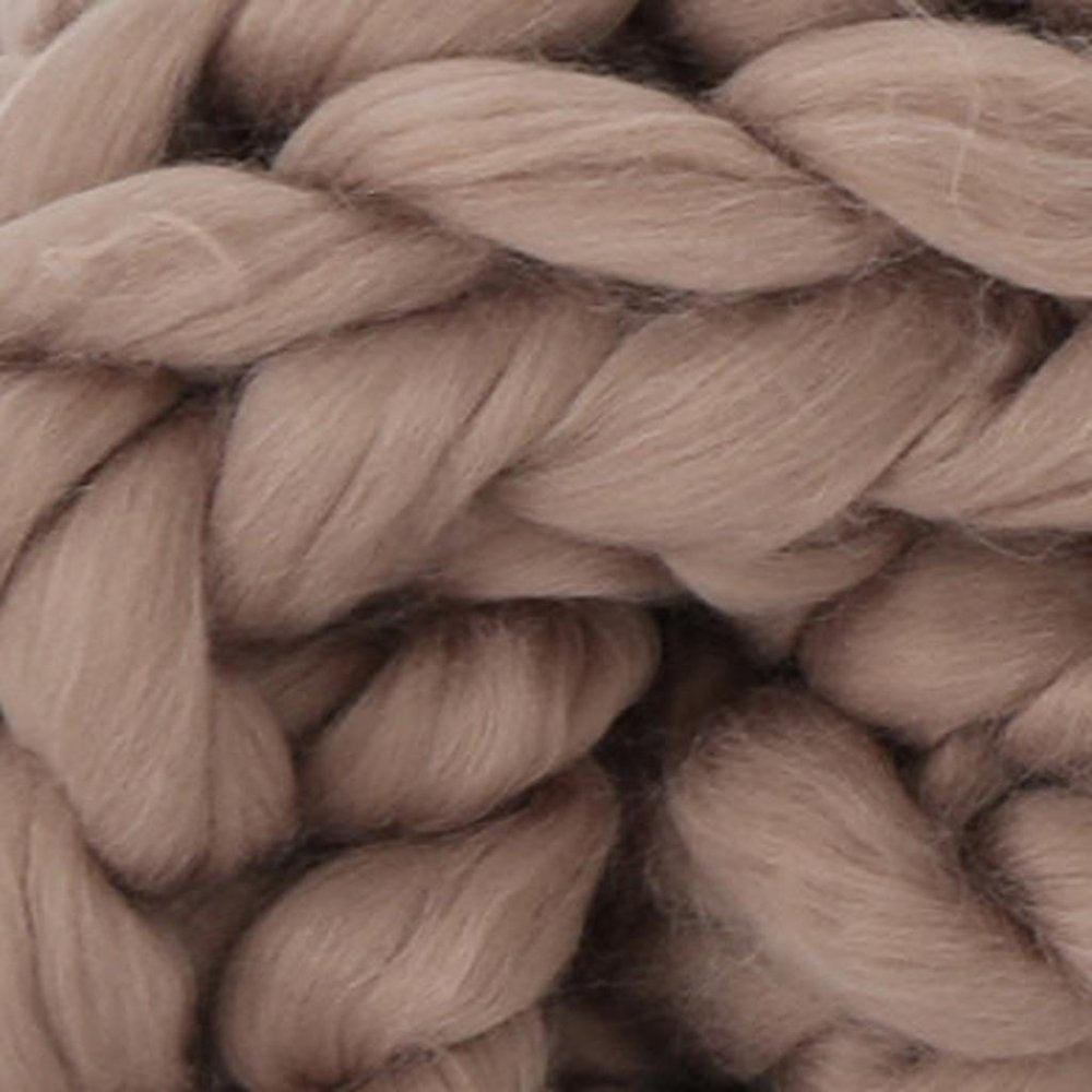 50" X 60" Brown Wool Acrylic Blend Knitted Plush Throw Blanket