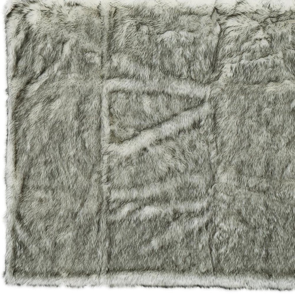 50" X 60" Gray Faux Fur Woven Plush Throw Blanket