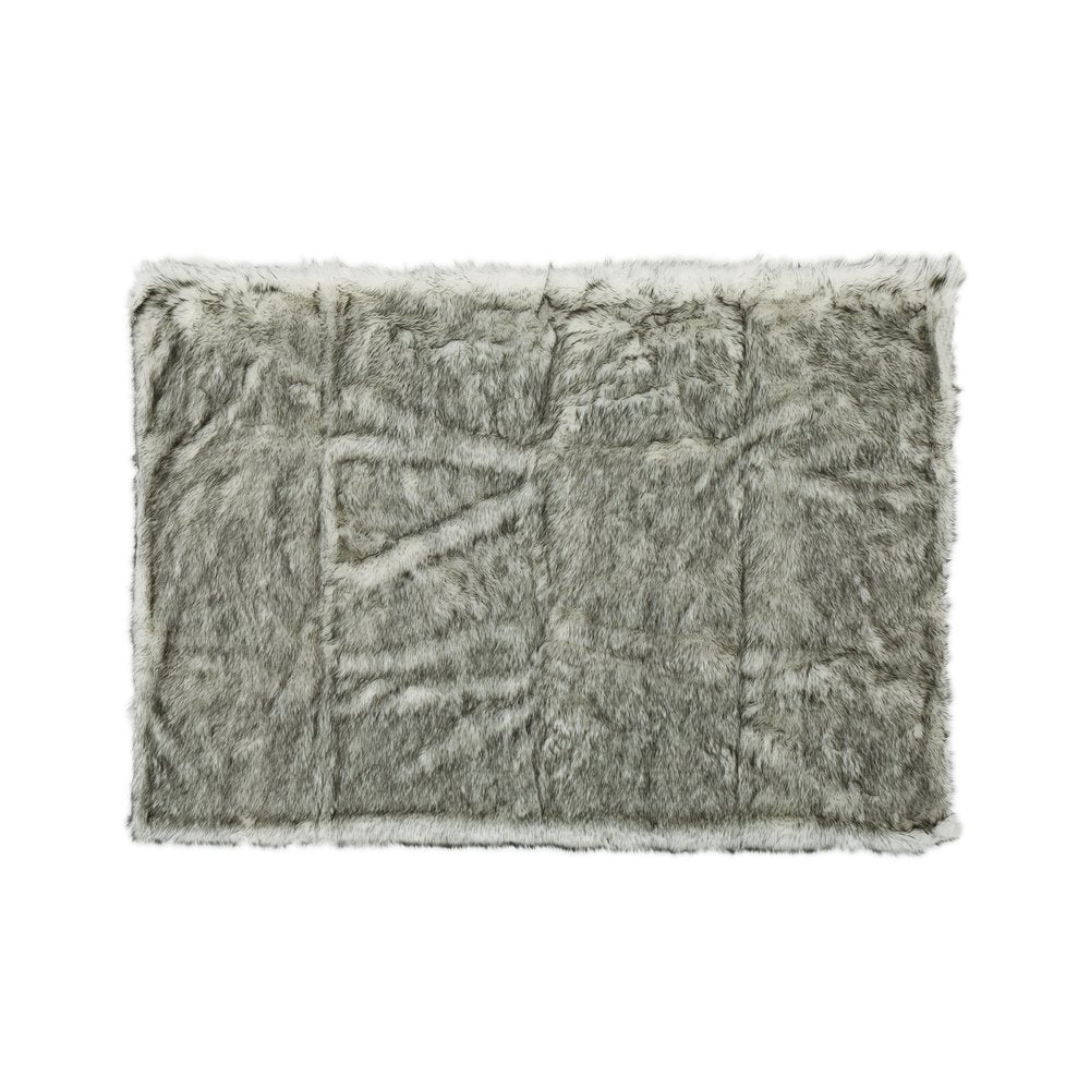 50" X 60" Gray Faux Fur Woven Plush Throw Blanket