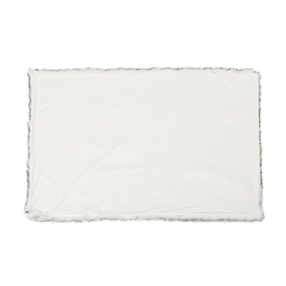 50" X 60" Gray Faux Fur Woven Plush Throw Blanket