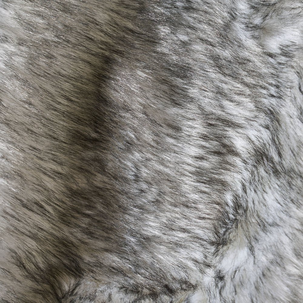 50" X 60" Gray Faux Fur Woven Plush Throw Blanket