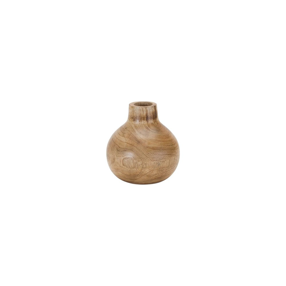 Set of Three Natural Wood Bud Table Vases