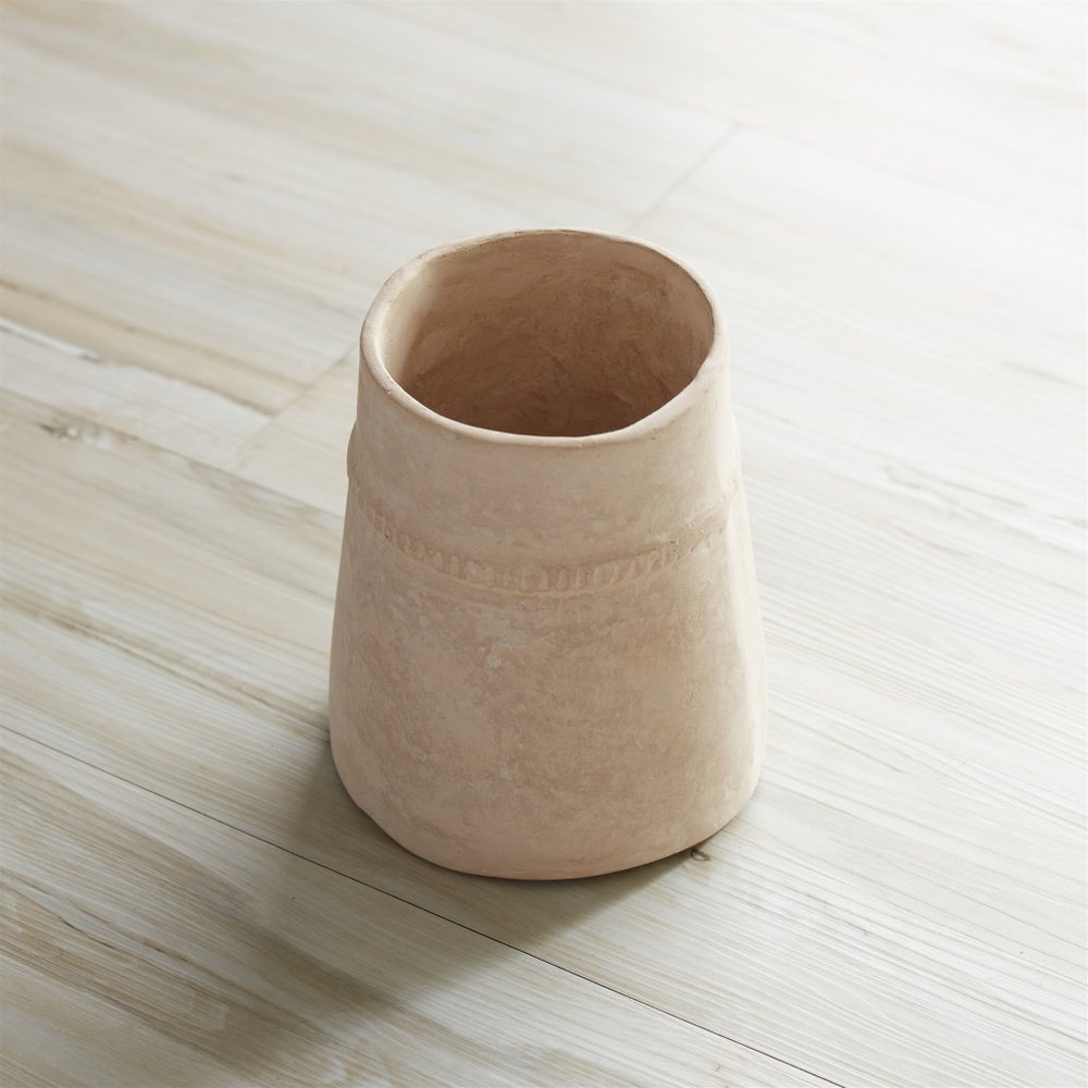 7" Beige Resin Round Table Vase