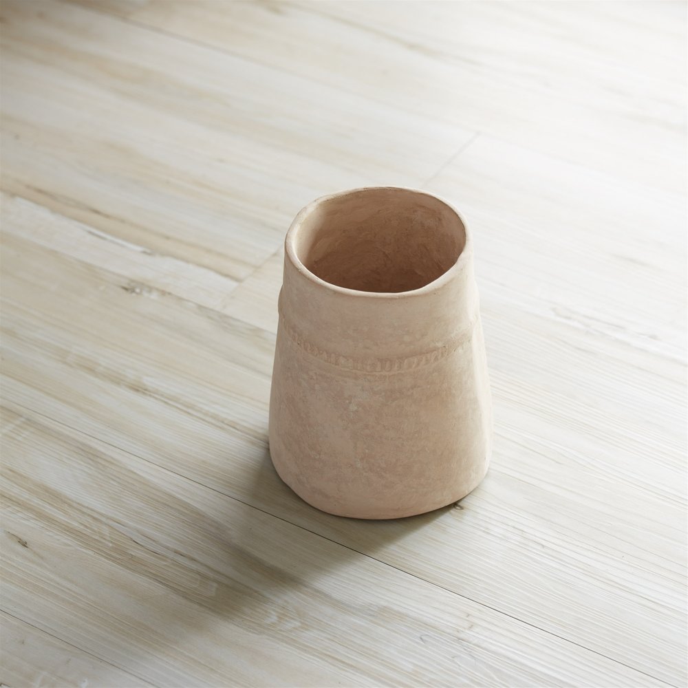 7" Beige Resin Round Table Vase