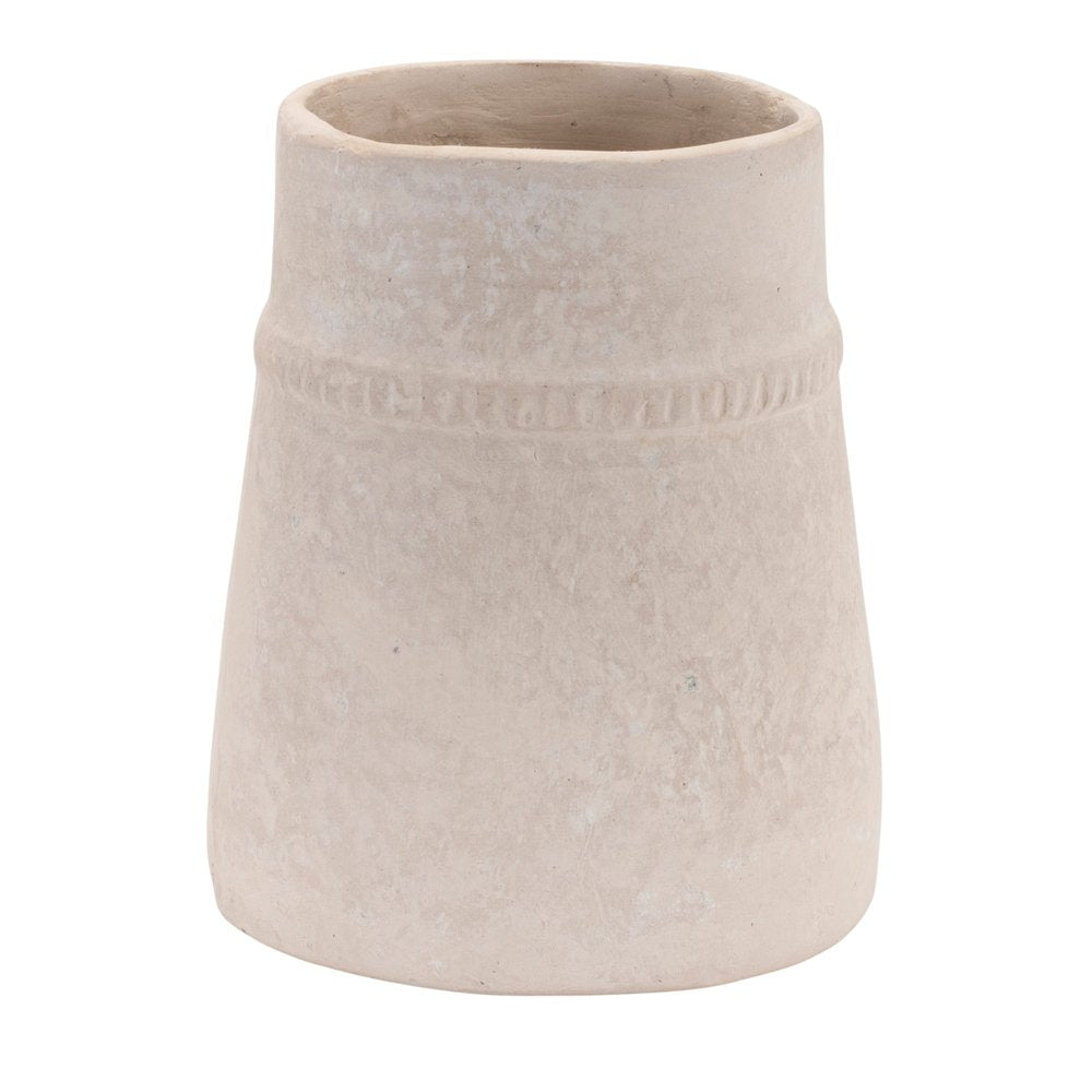 7" Beige Resin Round Table Vase