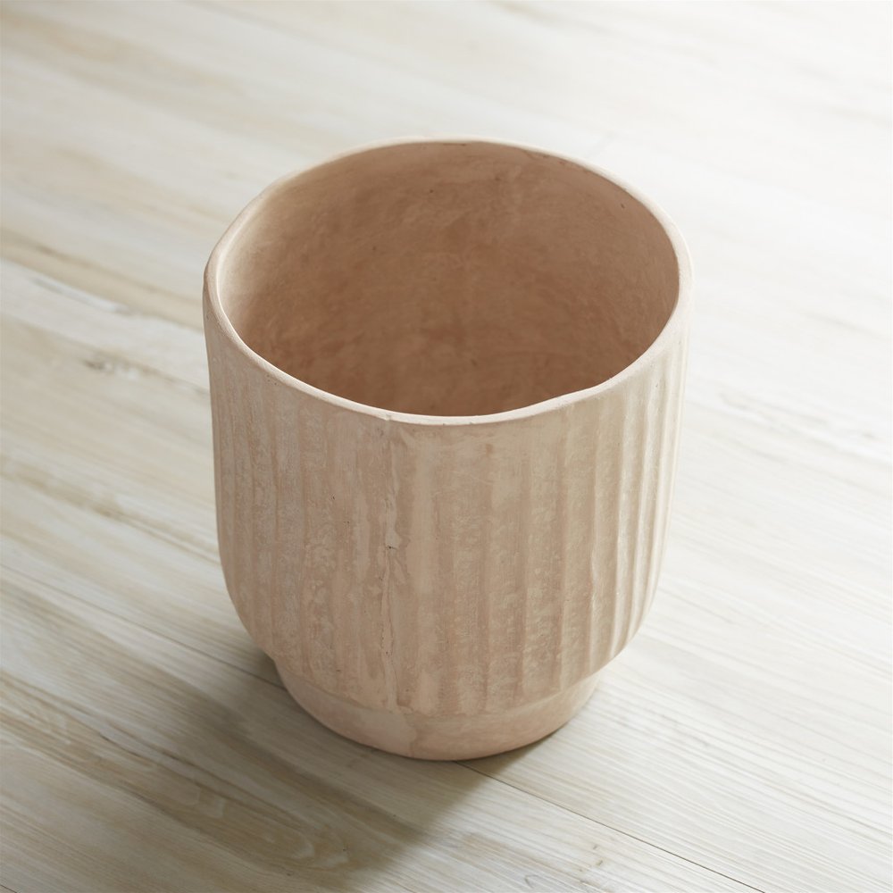 8" Beige Resin Urn Table Vase