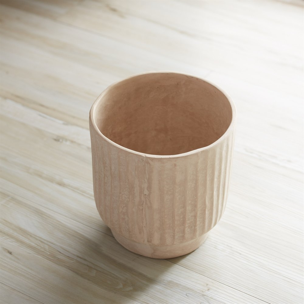 8" Beige Resin Urn Table Vase