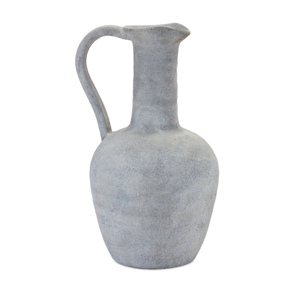 12" Gray Resin Round Jar