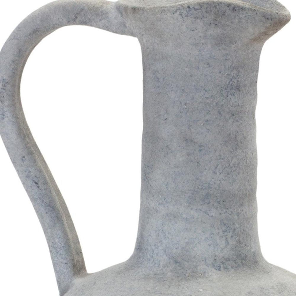 12" Gray Resin Round Jar