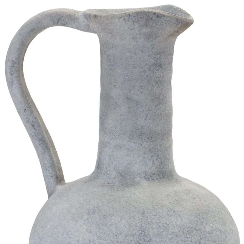 12" Gray Resin Round Jar