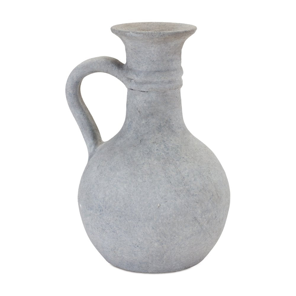 9" Gray Resin Round Jar
