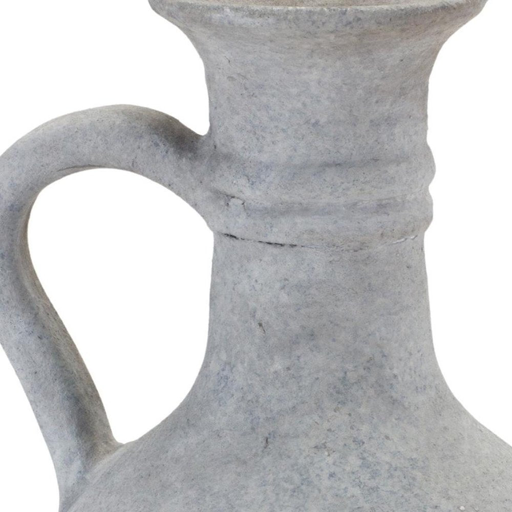 9" Gray Resin Round Jar