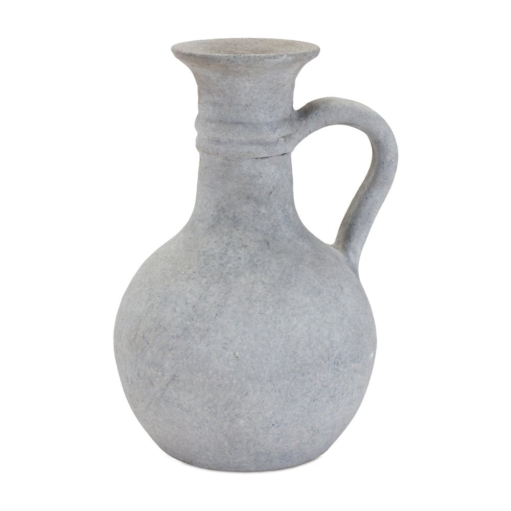 9" Gray Resin Round Jar