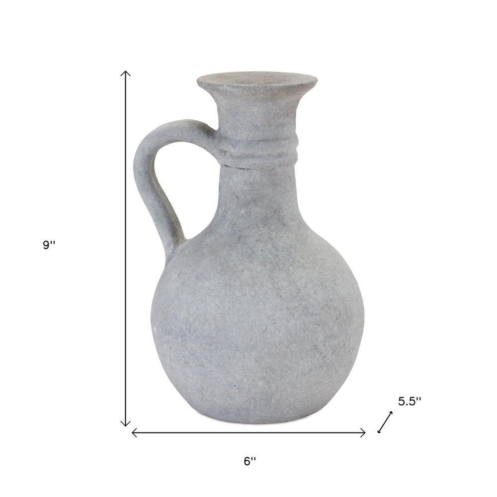 9" Gray Resin Round Jar